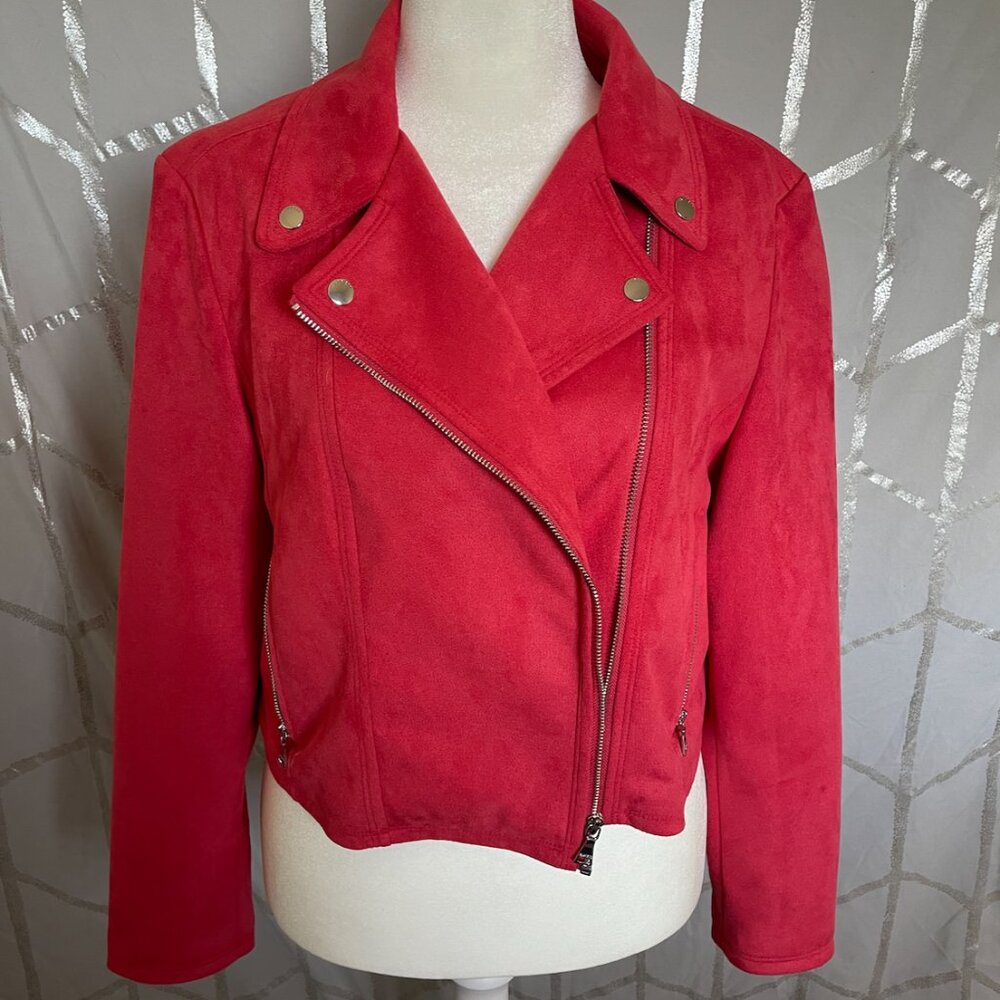 Express Pink Suede Faux Moto Jacket